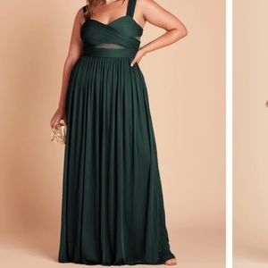 Birdy Grey Emerald Green Plus Size Bridesmaid Dress Mesh Cutout Size 3X 22-24